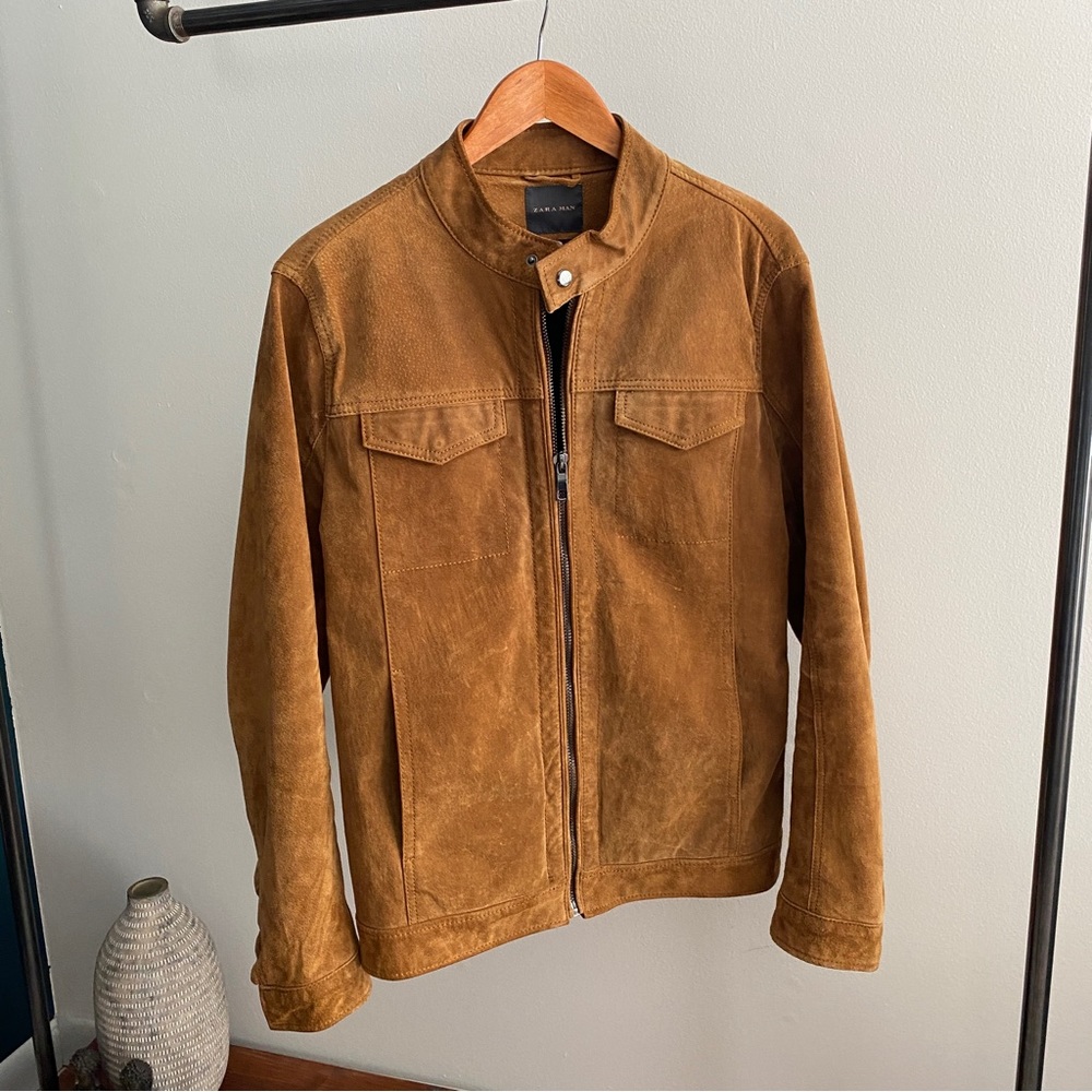 •Zara• Genuine Suede Men’s Jacket, Size Large